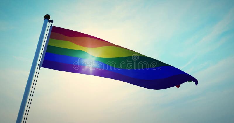 Banner LGBT o LGBTQ con bandera arco iris ondeando - Video de 30fps 4k