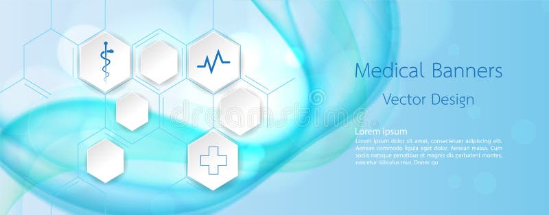 Banner Medical dna and technology background. vector background design