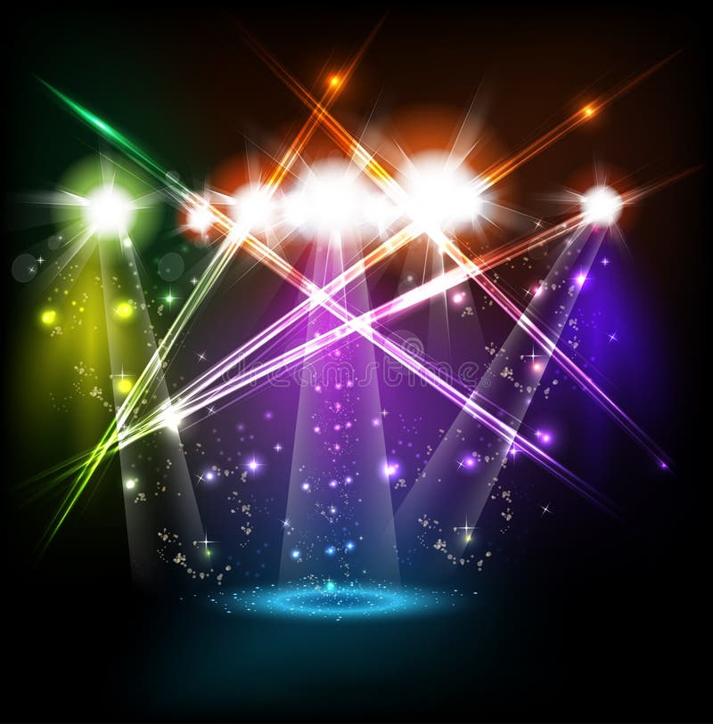 Banner Neon Light Stage Background Stock Vector Illustration of blur