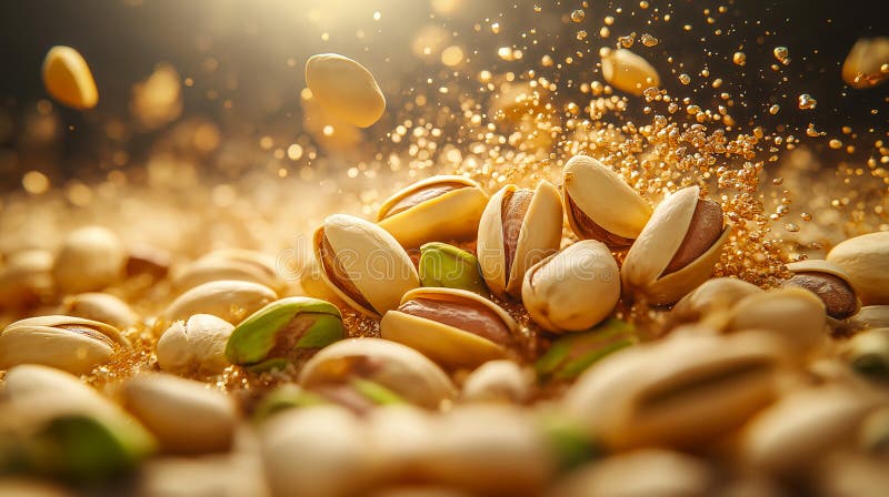 Banner a pistacchio. pistacchio in caduta libera royalty illustrazione gratis