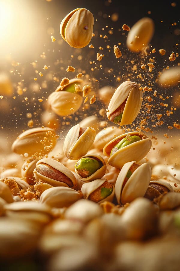 Banner a pistacchio. pistacchio in caduta libera royalty illustrazione gratis