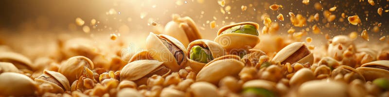 Banner a pistacchio. pistacchio in caduta libera royalty illustrazione gratis