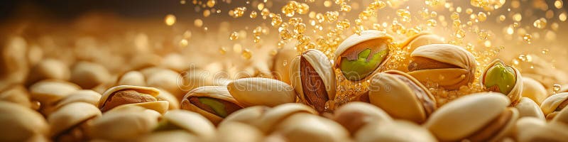 Banner a pistacchio. pistacchio in caduta libera royalty illustrazione gratis