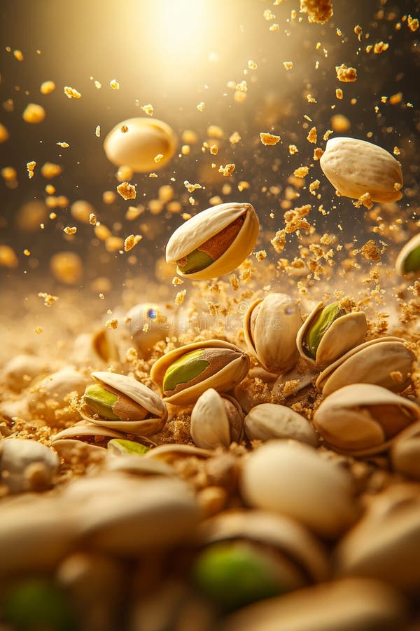 Banner a pistacchio. pistacchio in caduta libera royalty illustrazione gratis