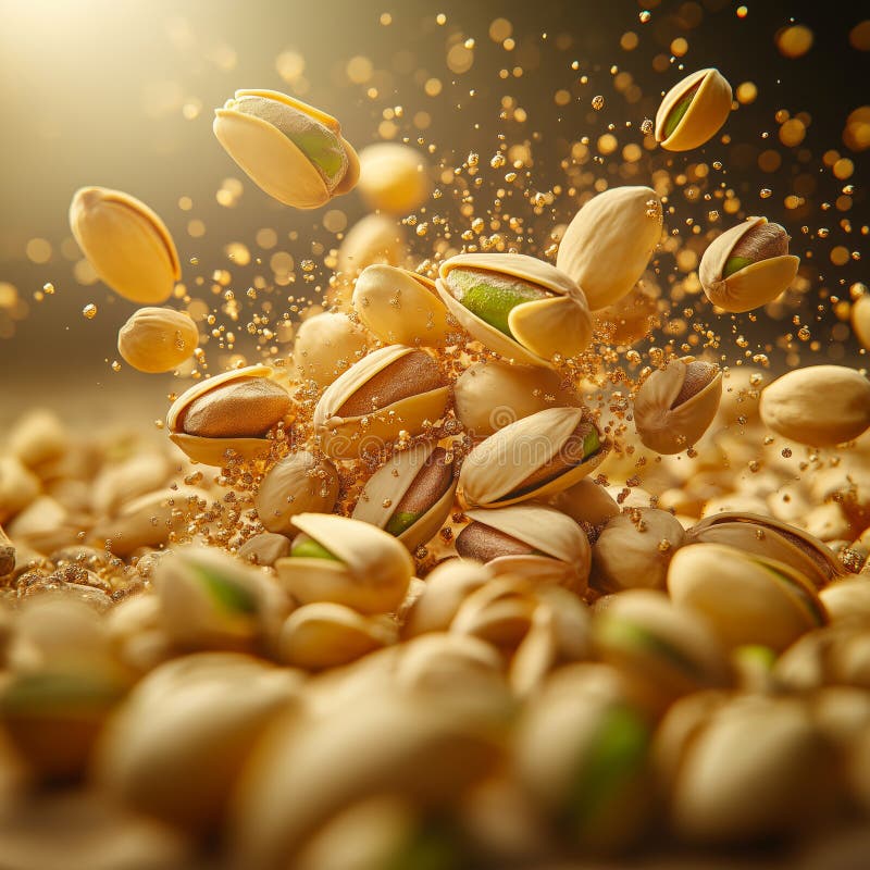 Banner a pistacchio. pistacchio in caduta libera illustrazione di stock