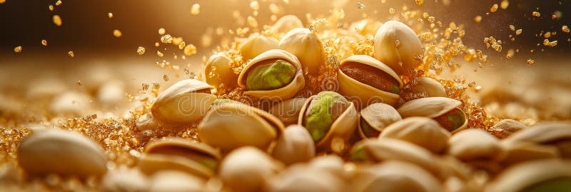 Banner a pistacchio. pistacchio in caduta libera royalty illustrazione gratis