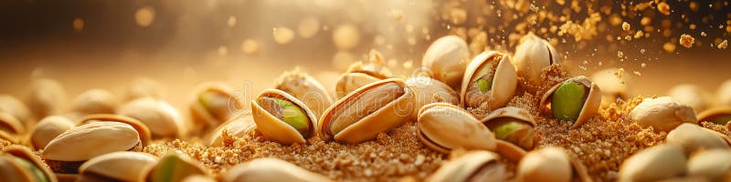 Banner a pistacchio. pistacchio in caduta libera royalty illustrazione gratis