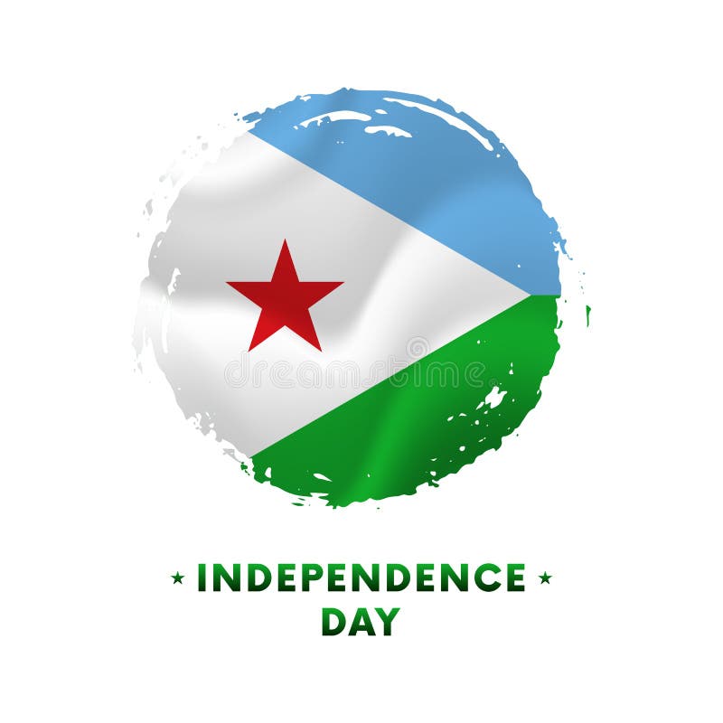Banner or poster of Djibouti Independence Day celebration. Waving flag of Djibouti, brush stroke background. Vector illustration. vector illustration Banner or poster of Djibouti Independence Day celebration. Waving flag of Djibouti, brush stroke background. Vector illustration. vector illustration