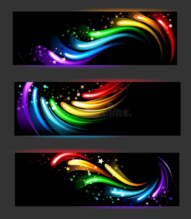 Banner with rainbow pattern