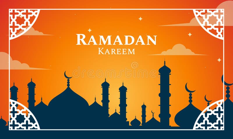 Banner ramadan kareem colorat royalty free illustration