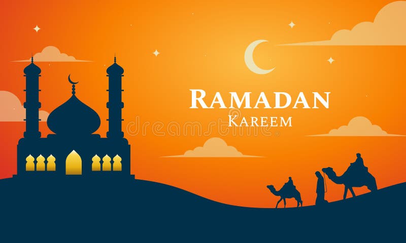 Banner ramadan kareem colorat stock illustration