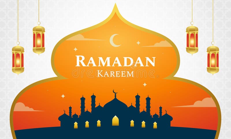 Banner ramadan kareem colorat vector illustration