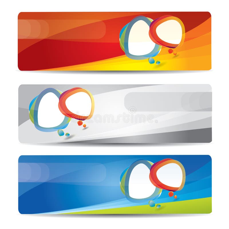 Banner set with colorful abstract design