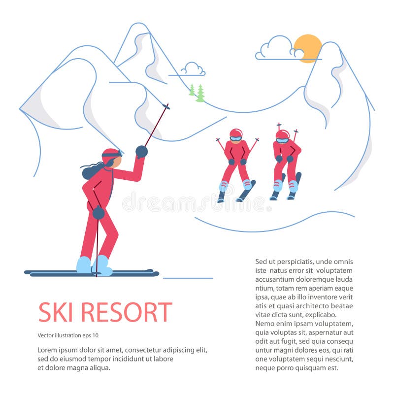  Banner  Template  For Mountain  Ski Resort Stock Vector Illustration of 