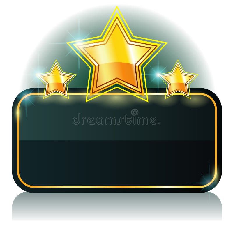 Banner with three stars stock vector. Illustration of banner - 21387513