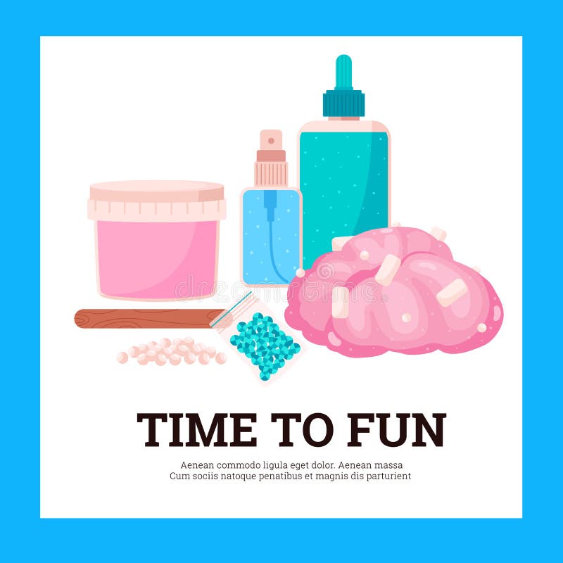 Ingredients for slime making flat Royalty Free Vector Image