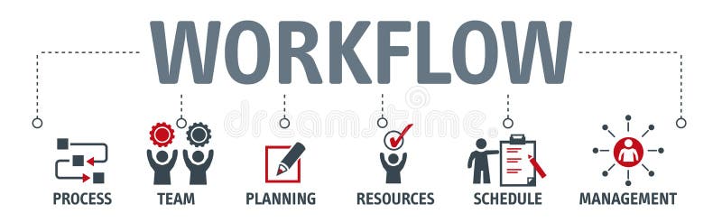 Banner workflow concept vector illustration vector illustration Banner workflow concept vector illustration vector illustration