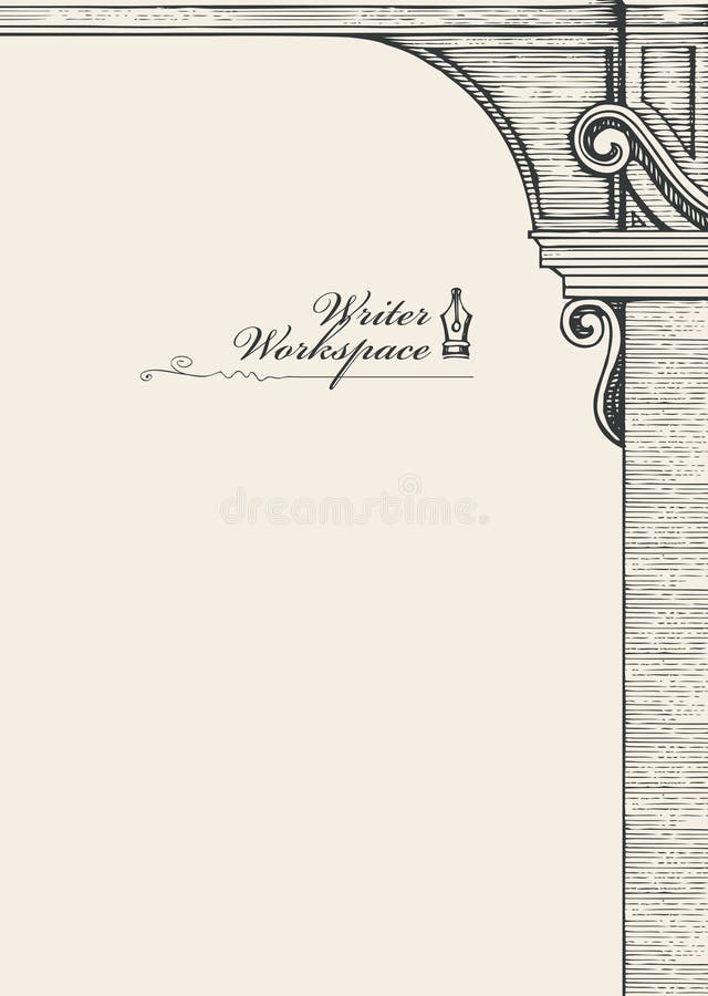 Banner on writers theme space for text royalty free illustration
