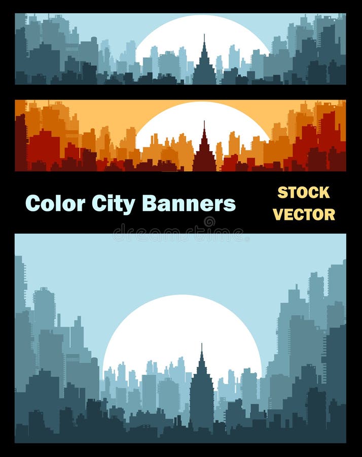 Banners on city theme