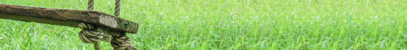 Banners,Green meadow and wood swings.