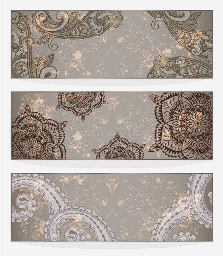 Banners with paisley patterns