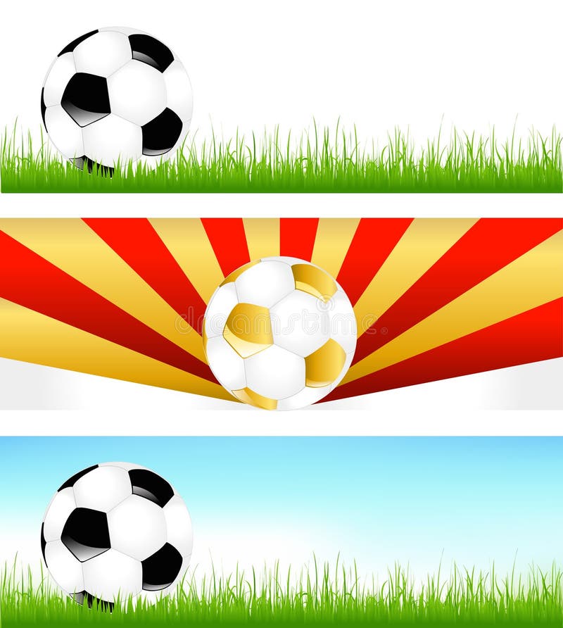 Banners With Soccer Balls. Vector