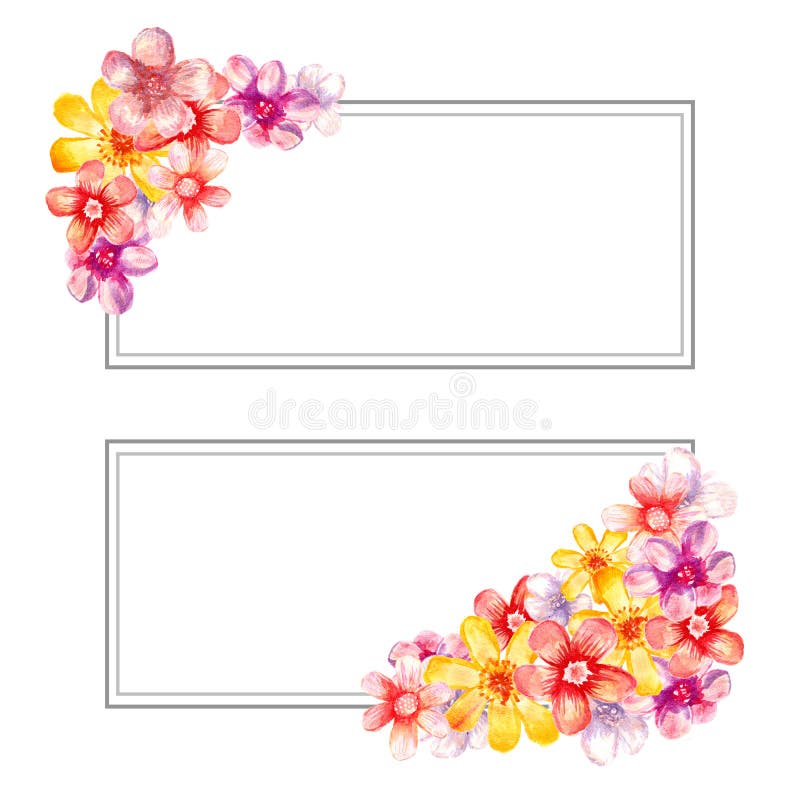 Banners with watercolor flowers. stock illustration