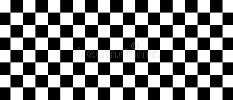Bannervorlage für optische optische Täuschung im Schachbrett. Schwarz-Weiß-Prüfer quadrieren Vektorabstrakte. Schwarzweißprüfer quadrieren Vektorgrafik abstrakter Hintergrund.