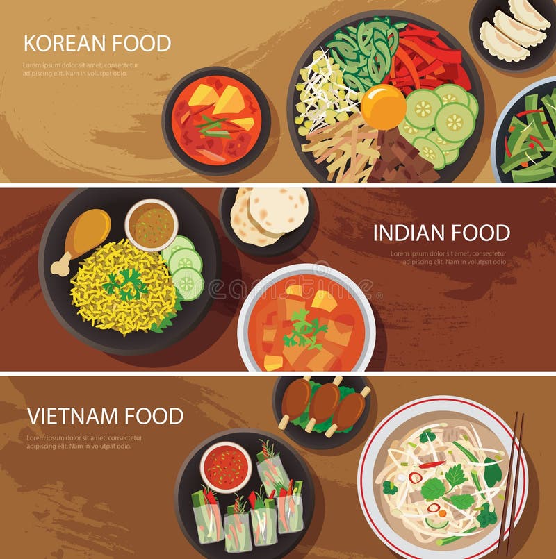 Ensemble de la nourriture coréenne modèle plat. L'alimentation de rue en  Asie Image Vectorielle Stock - Alamy