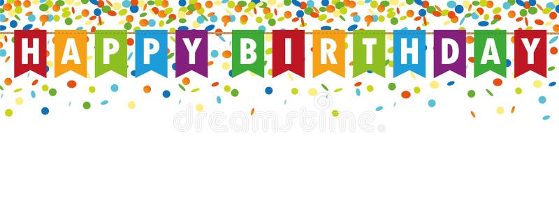 Banniere De Drapeaux De Partie De Joyeux Anniversaire Avec La Pluie De Confettis Sur Le Fond Blanc Illustration De Vecteur Illustration Du Joyeux Confettis Banniere De Drapeaux De Partie De Joyeux Anniversaire Avec La Pluie De Confettis Sur Le Fond Blanc Illustration De Vecteur Illustration Du Joyeux Confettis
