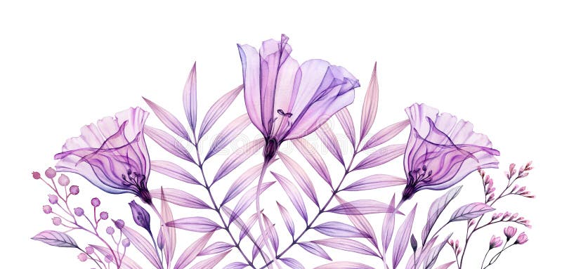 Bannière Florale Aquarelle En Violet. Bordure Horizontale. Oeuvre Peinte à  La Main Avec Fleur Violette Transparente Et Tropicale Photo stock - Image du  peinture, centrale: 220072482