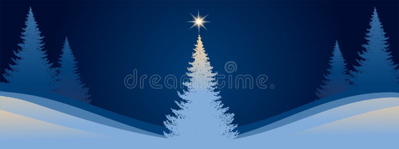 Banni?re de nouvelle ann?e Arbre de Noël sur le fond du paysage de nuit Illustration plate de vecteur illustration de vecteur Banni?re de nouvelle ann?e Arbre de Noël sur le fond du paysage de nuit Illustration plate de vecteur illustration de vecteur
