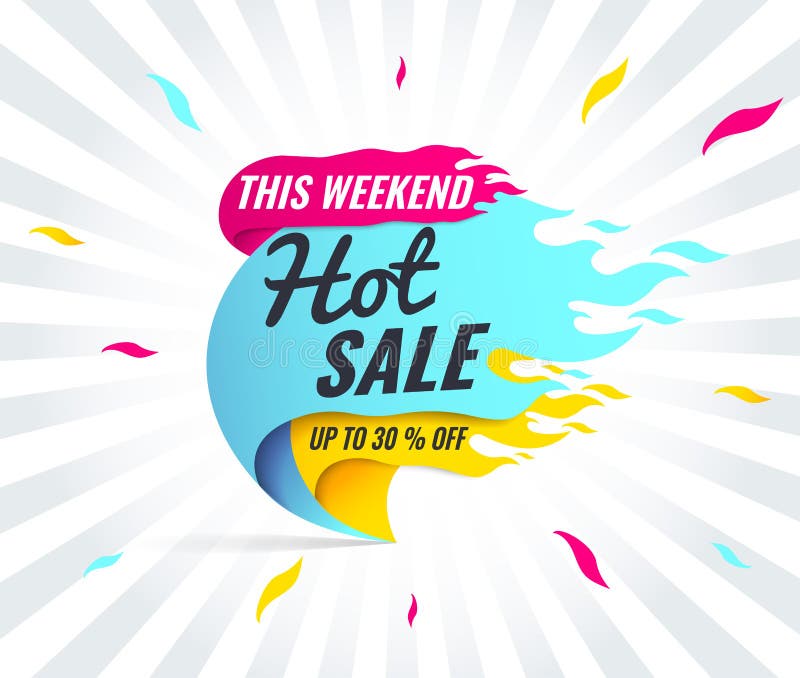 Bannière chaude de vente Offre ce week-end spéciale illustration stock Bannière chaude de vente Offre ce week-end spéciale illustration stock