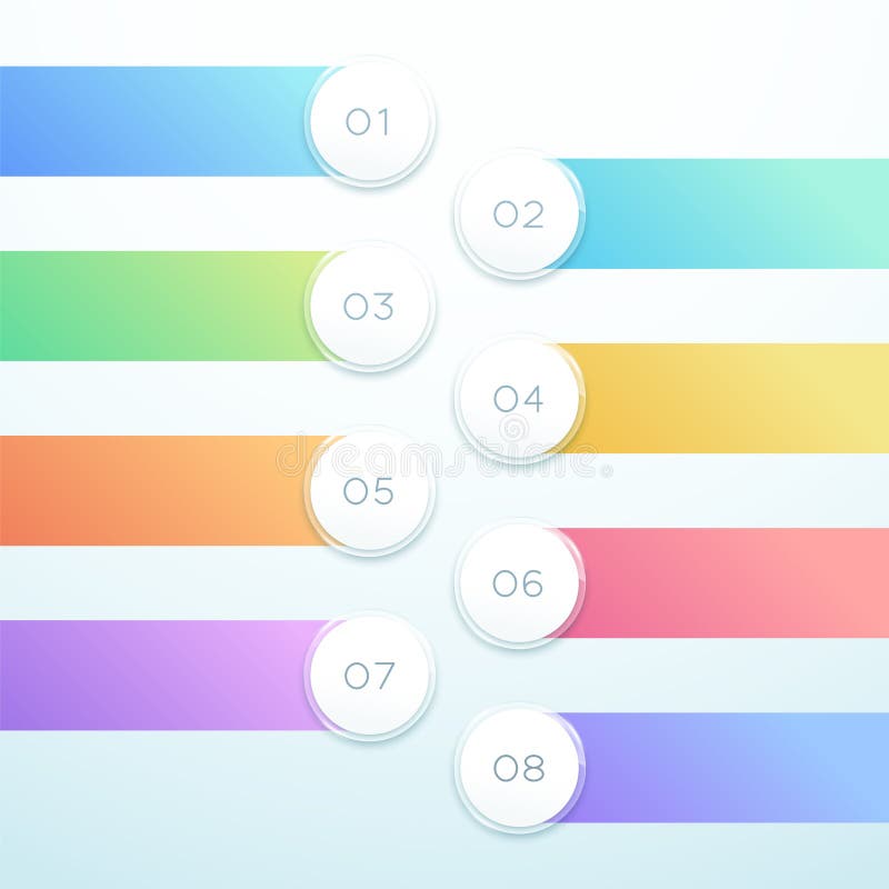 Bannière de cercle du vecteur 3d conception de liste d'Infographic de 8 points illustration stock Bannière de cercle du vecteur 3d conception de liste d'Infographic de 8 points illustration stock
