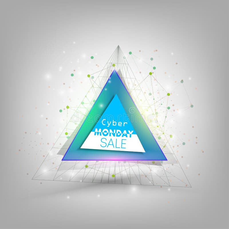 Bannière de lundi de Cyber, élément coloré de style illustration stock Bannière de lundi de Cyber, élément coloré de style illustration stock