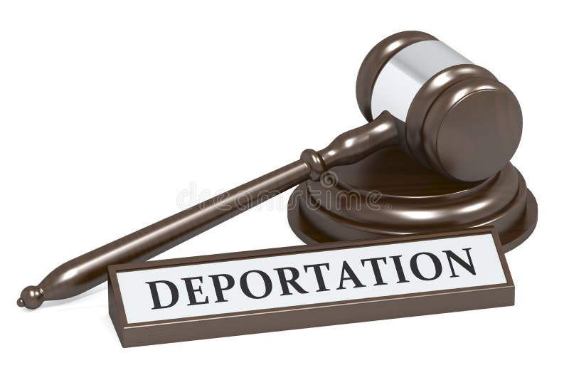 Bannière de marteau et de la déportation de juge
