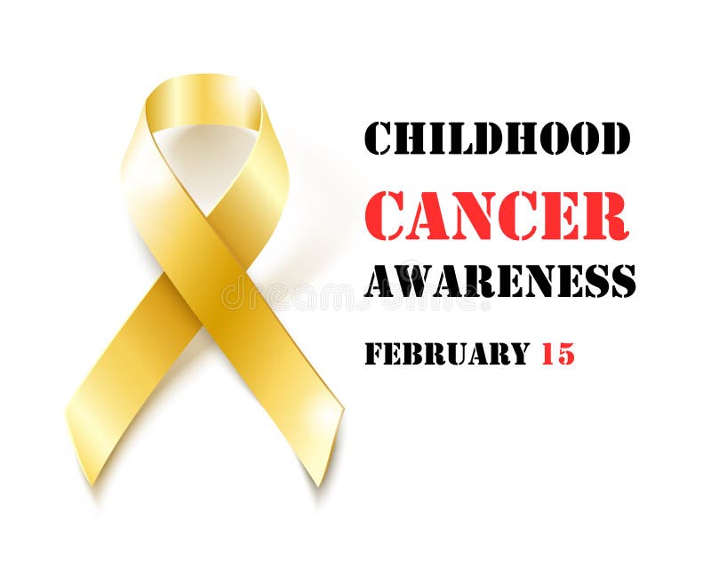 Bannière de ruban d'or de conscience de Cancer d'enfance