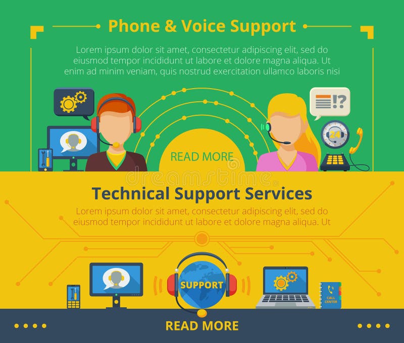 Bannière de support à la clientèle illustration de vecteur