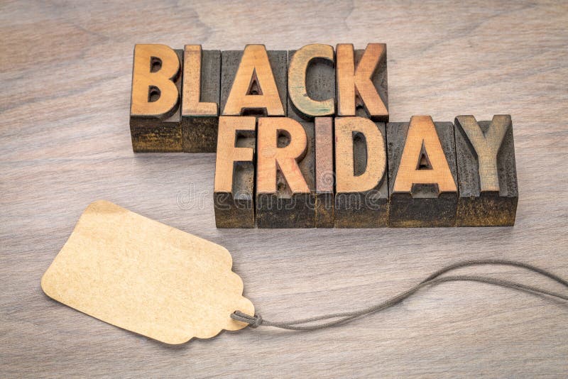 Bannière de vente de Black Friday dans le type en bois image stock Bannière de vente de Black Friday dans le type en bois image stock