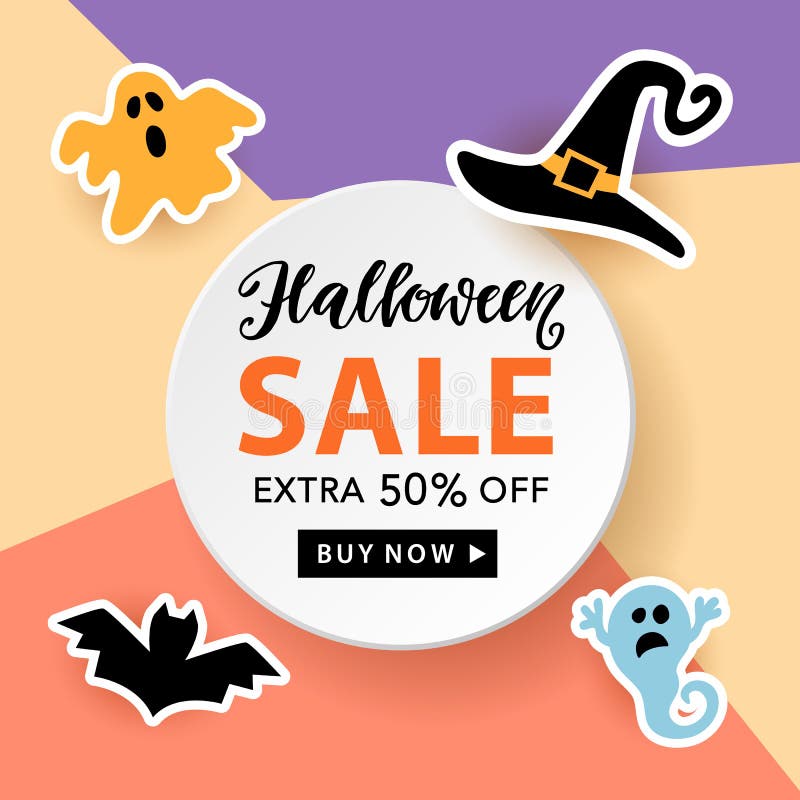 Bannière de vente de Halloween illustration stock Bannière de vente de Halloween illustration stock