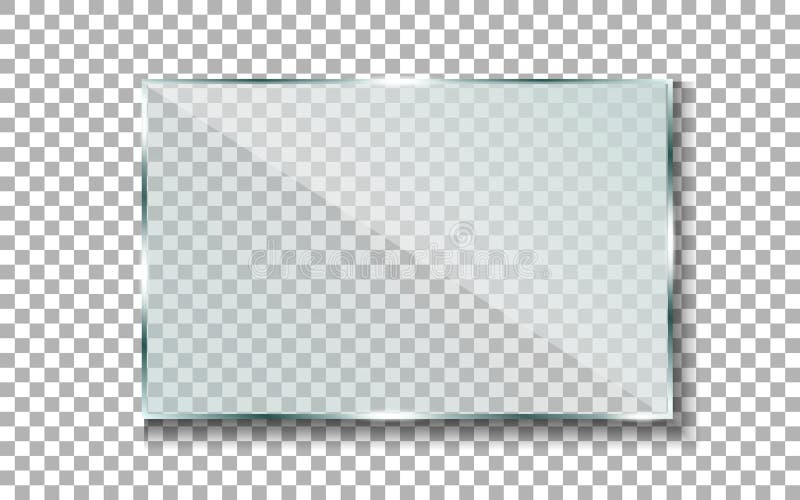 Bannière en verre réfléchi Vitre transparent Cadre brillant Objet vectoriel isolé sur fond transparent EPS 10 illustration de vecteur