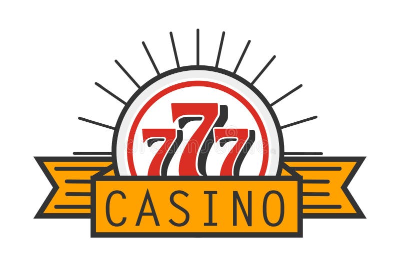 Bannière faisante de la publicité du casino 777 d'isolement sur le fond blanc illustration libre de droits Bannière faisante de la publicité du casino 777 d'isolement sur le fond blanc illustration libre de droits