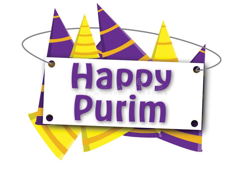 Bannière heureuse de chapeau de clown de Purim illustration stock Bannière heureuse de chapeau de clown de Purim illustration stock