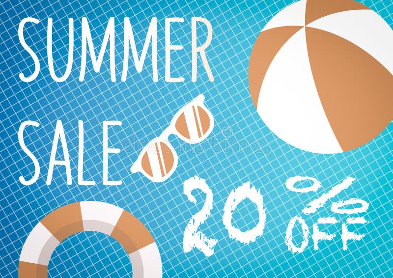 Banner for Summer sale discount. with summer related items in the background. Banner for Summer sale discount. with summer related items in the background.