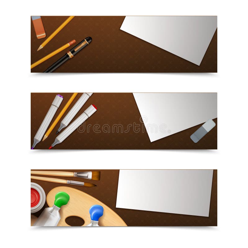 Bannières de dessin horizontales illustration de vecteur Bannières de dessin horizontales illustration de vecteur