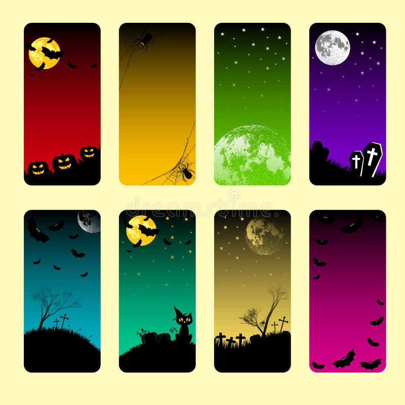 Bannières de vacances sur le thème de Halloween illustration de vecteur Bannières de vacances sur le thème de Halloween illustration de vecteur