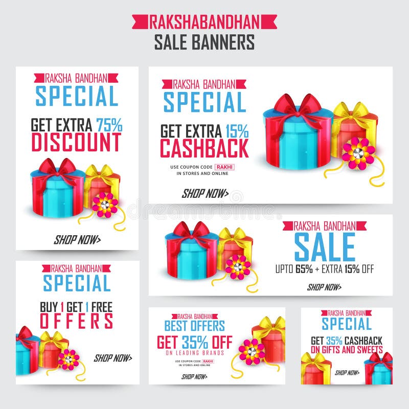Bannières de vente pour la célébration de Raksha Bandhan illustration stock Bannières de vente pour la célébration de Raksha Bandhan illustration stock