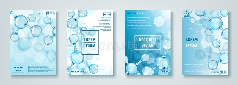 Bannières ou brochures avec la conception abstraite de molécules atomes Fond médical pour la bannière ou l'insecte illustration stock Bannières ou brochures avec la conception abstraite de molécules atomes Fond médical pour la bannière ou l'insecte illustration stock
