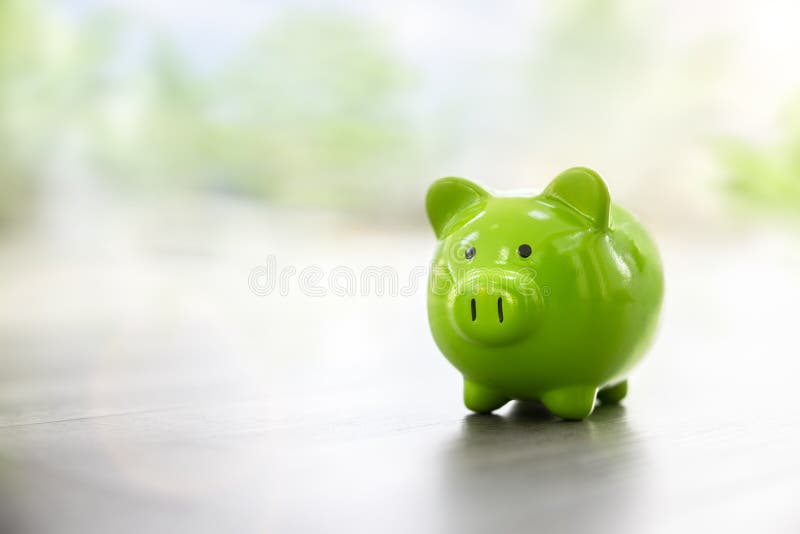 Banque à pige verte épargne comptabilité compte bancaire et d'affaires ou finance durable et respectueuse de l'environnement image libre de droits