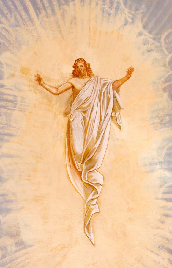Banska Stiavnica - de Doen herleven fresko van Christus in de middenkerk van barokke calvary royalty-vrije stock foto Banska Stiavnica - de Doen herleven fresko van Christus in de middenkerk van barokke calvary royalty-vrije stock foto